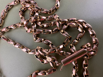 Antique 9ct Rose Gold Tulip Chain