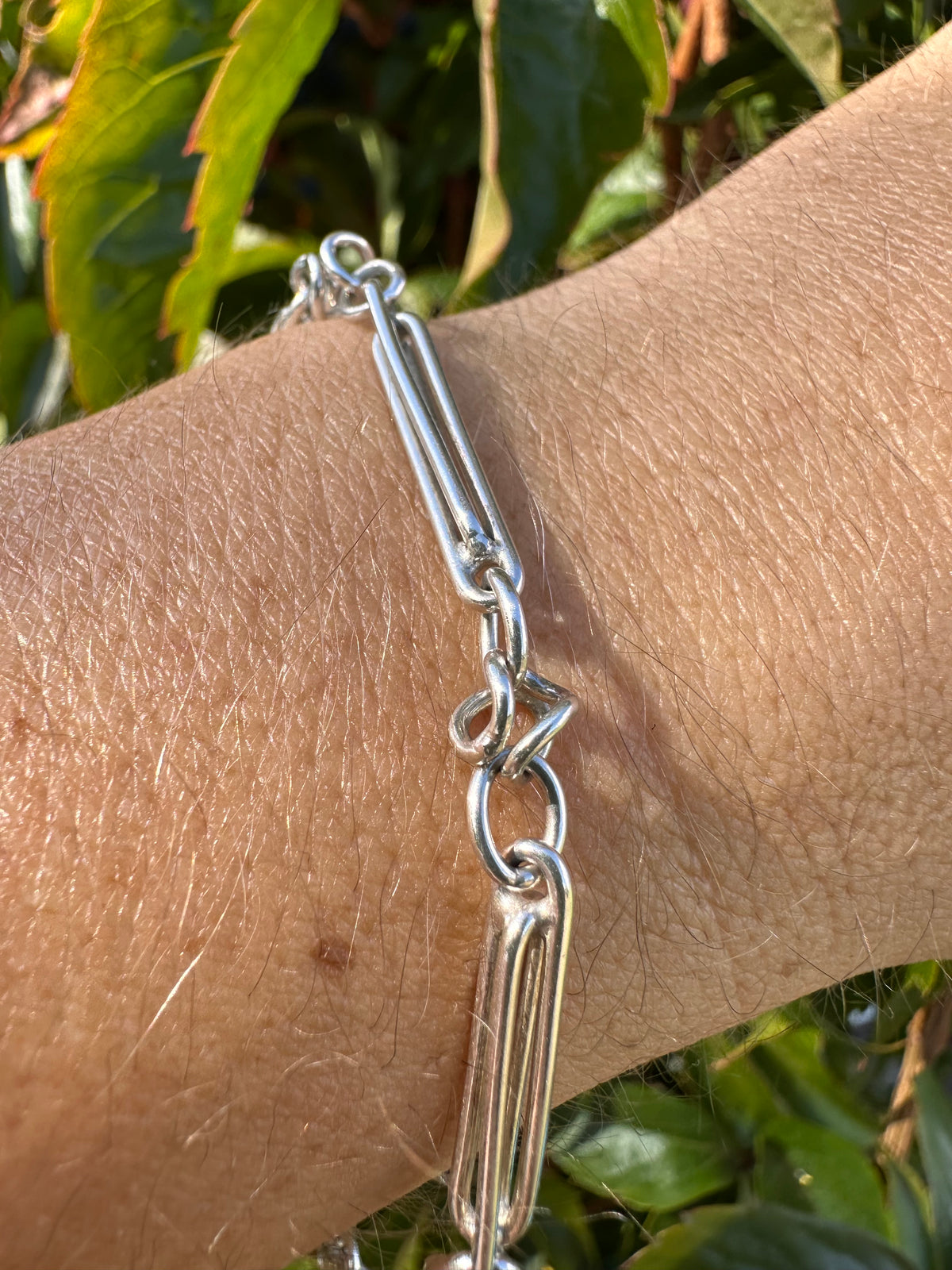 Vintage Sterling silver double trombone bracelet