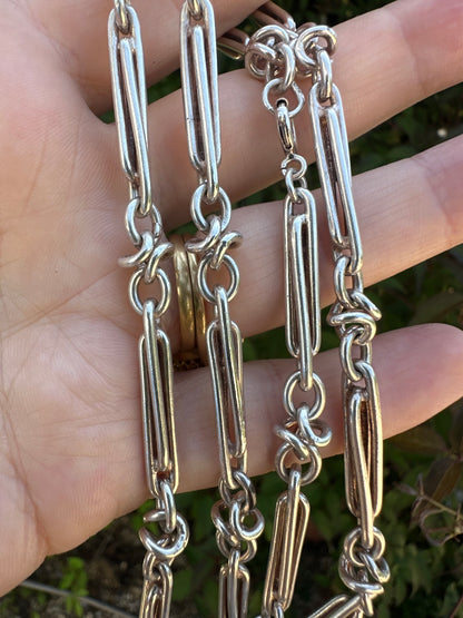 Vintage Sterling Silver Double Trombone chain