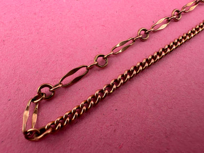 Vintage 9ct Gold Garnet and Bar station bracelet