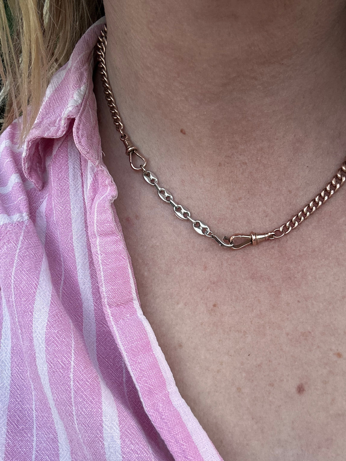 Vintage Sterling Silver Puffy Mariner chain extender