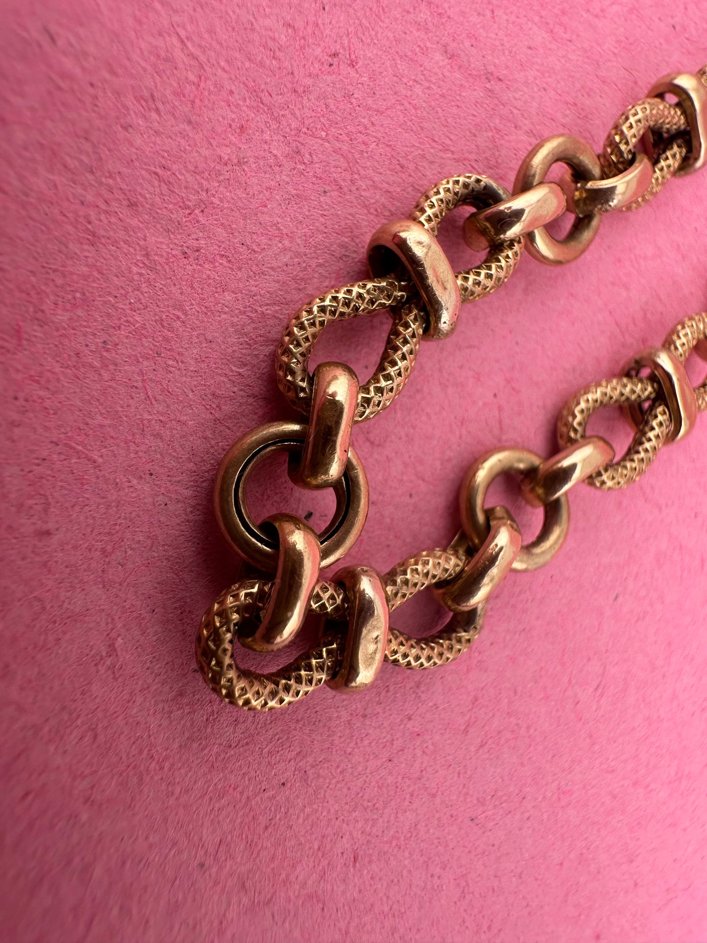 Vintage textured infinity link bracelet
