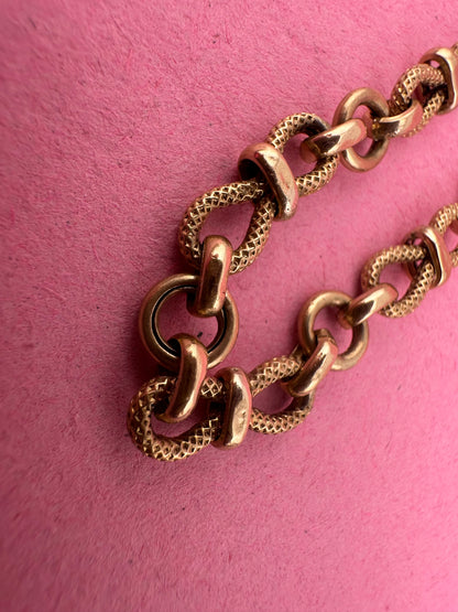 Vintage textured infinity link bracelet