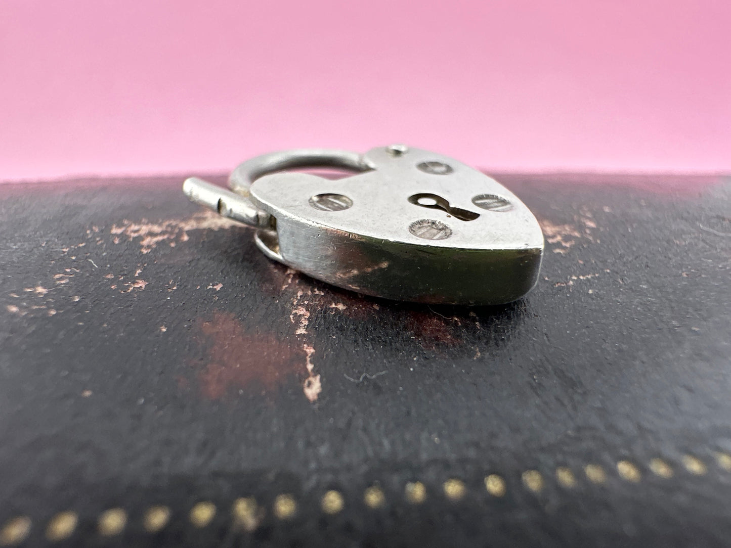 Vintage Sterling silver heart padlock