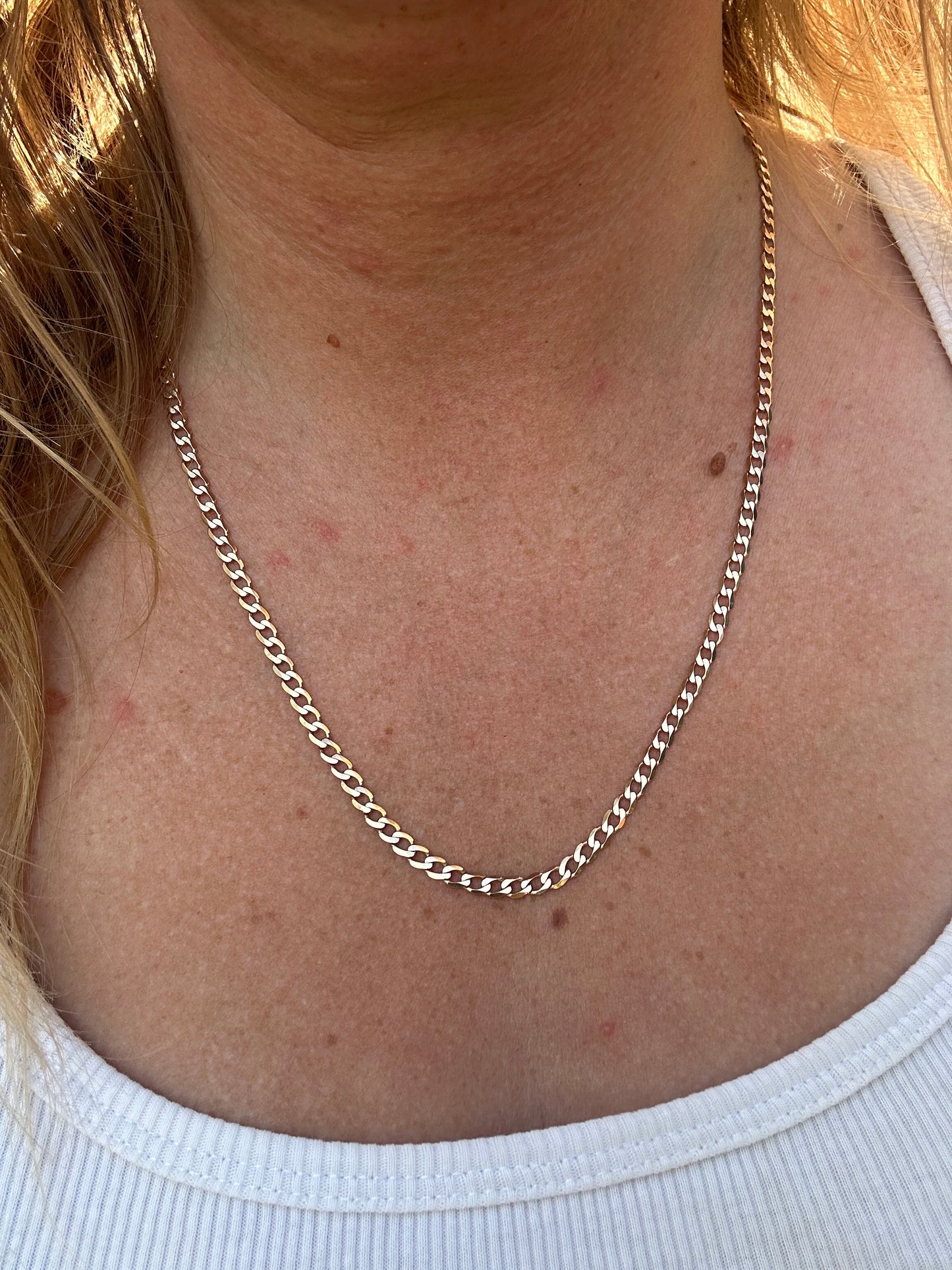 Vintage 9ct Gold Flat Curb chain