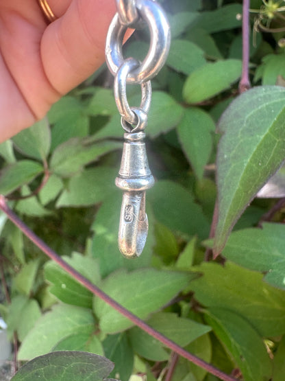 Sterling silver trombone extender with dog clip