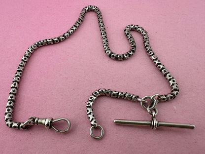 Sterling Silver Star Pierced chain with dog clip and T-Bar