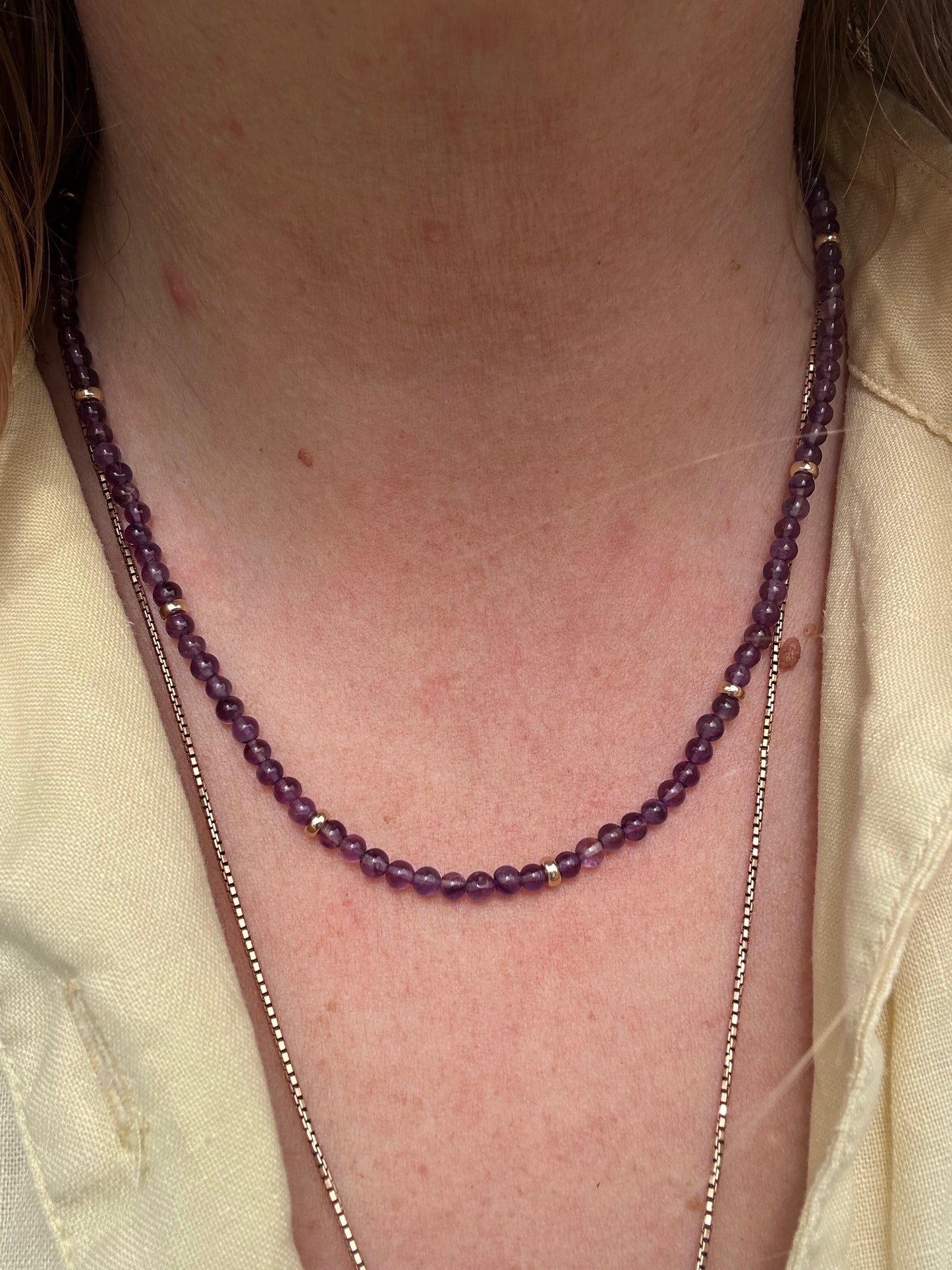 Re-imagined Vintage Amethyst Beads with a Vintage Heart Padlock Clasp