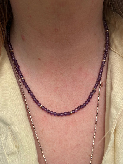 Re-imagined Vintage Amethyst Beads with a Vintage Heart Padlock Clasp