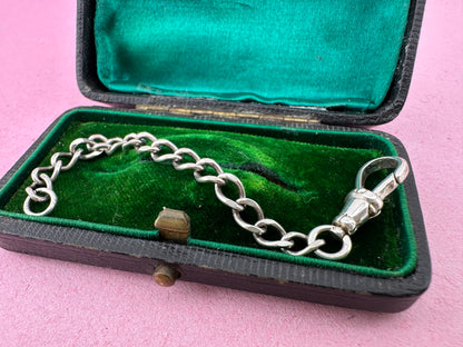 Sterling Silver Flat Curb extender with Dog Clip