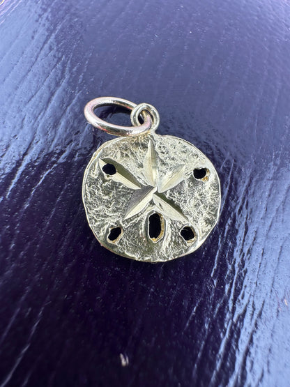 Vintage 14ct Sand Dollar Sea Urchin Charm with 9ct Gold bail.