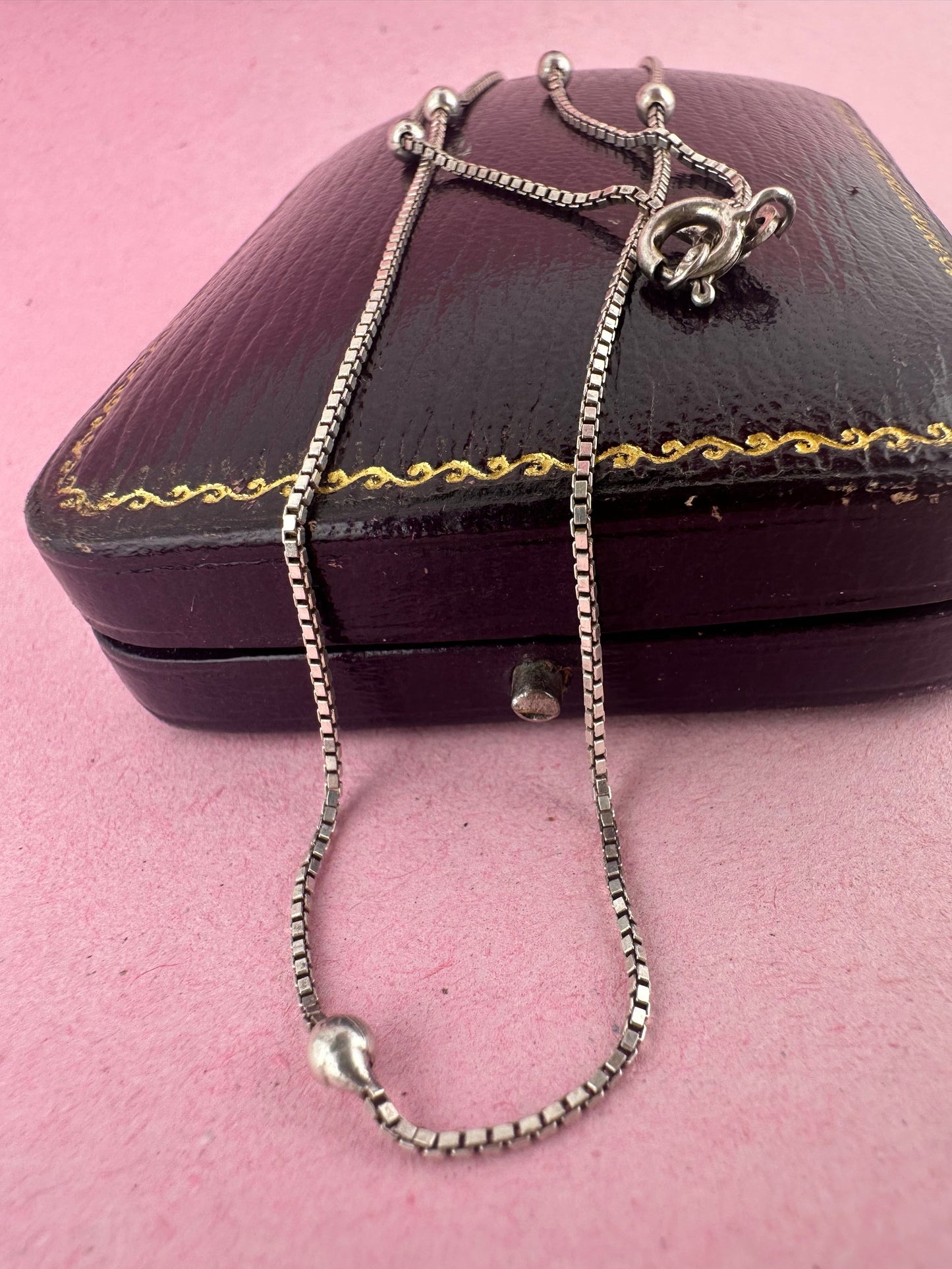 Sterling silver Box and Ball chain