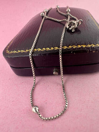 Sterling silver Box and Ball chain