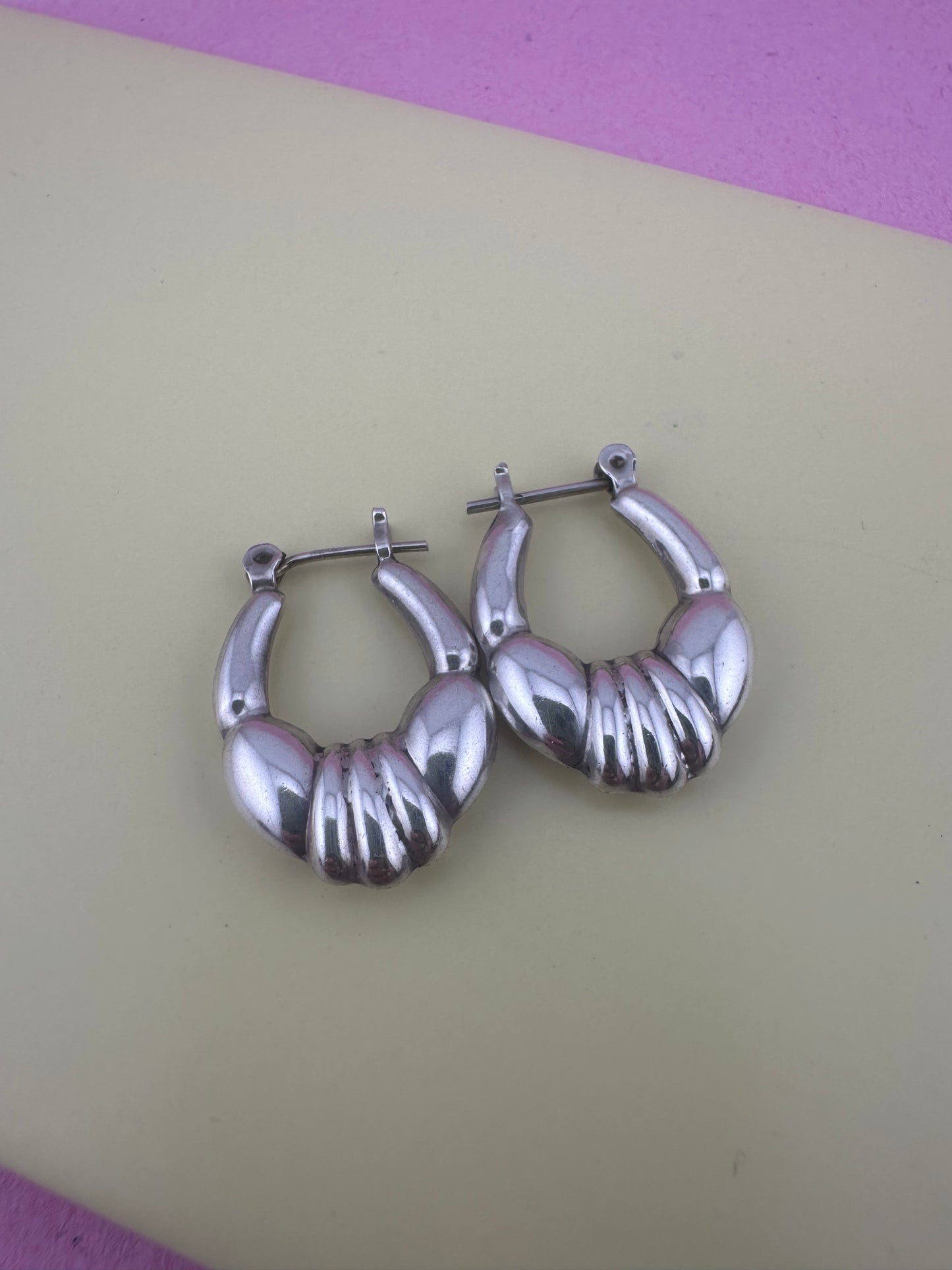 Sterling Silver Puffy Hoops