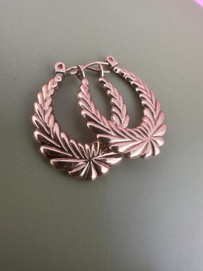 Vintage 9ct Gild Wreath Hoops