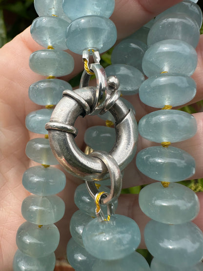 Re-imagined Vintage Topaz Beads with vintage XL Silver Bolt clasp