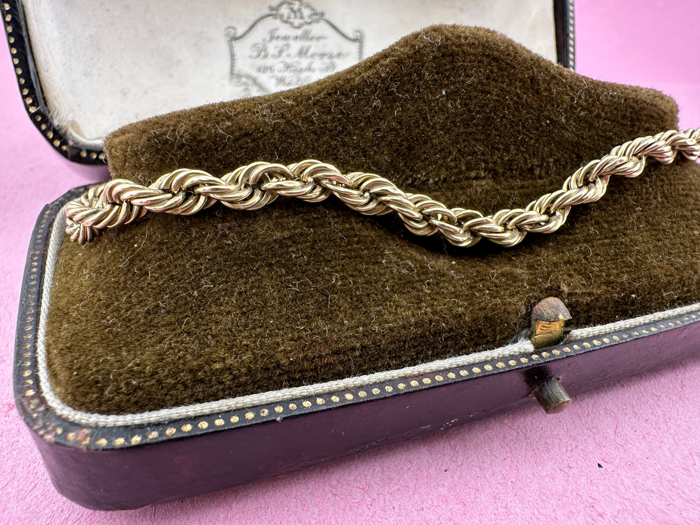 9ct yellow gold rope bracelet