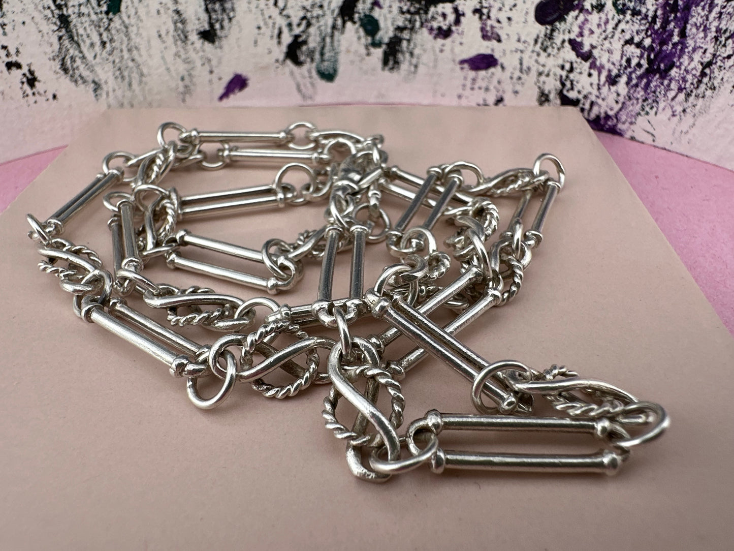 Sterling Silver Trombone with Celtic knot chain