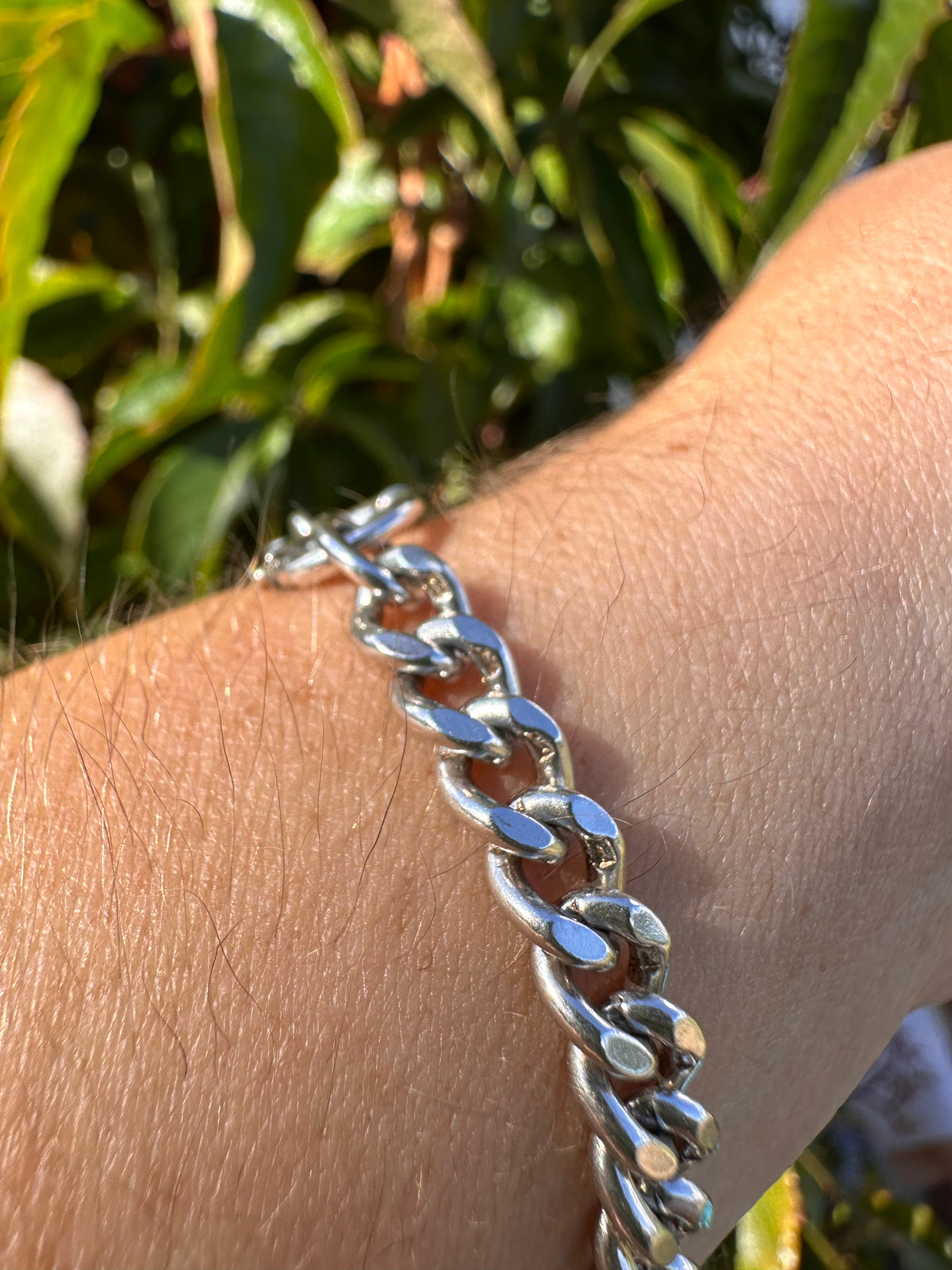 Sterling Silver Curb Bracelet with Bolt Clasp