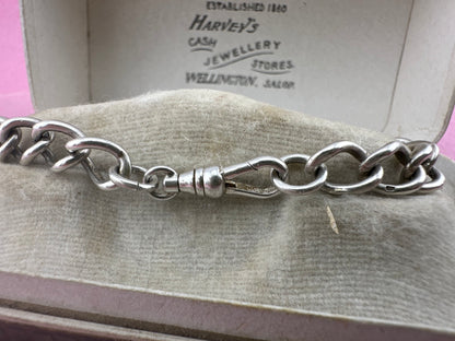Vintage Sterling Silver Curb bracelet with dog clip