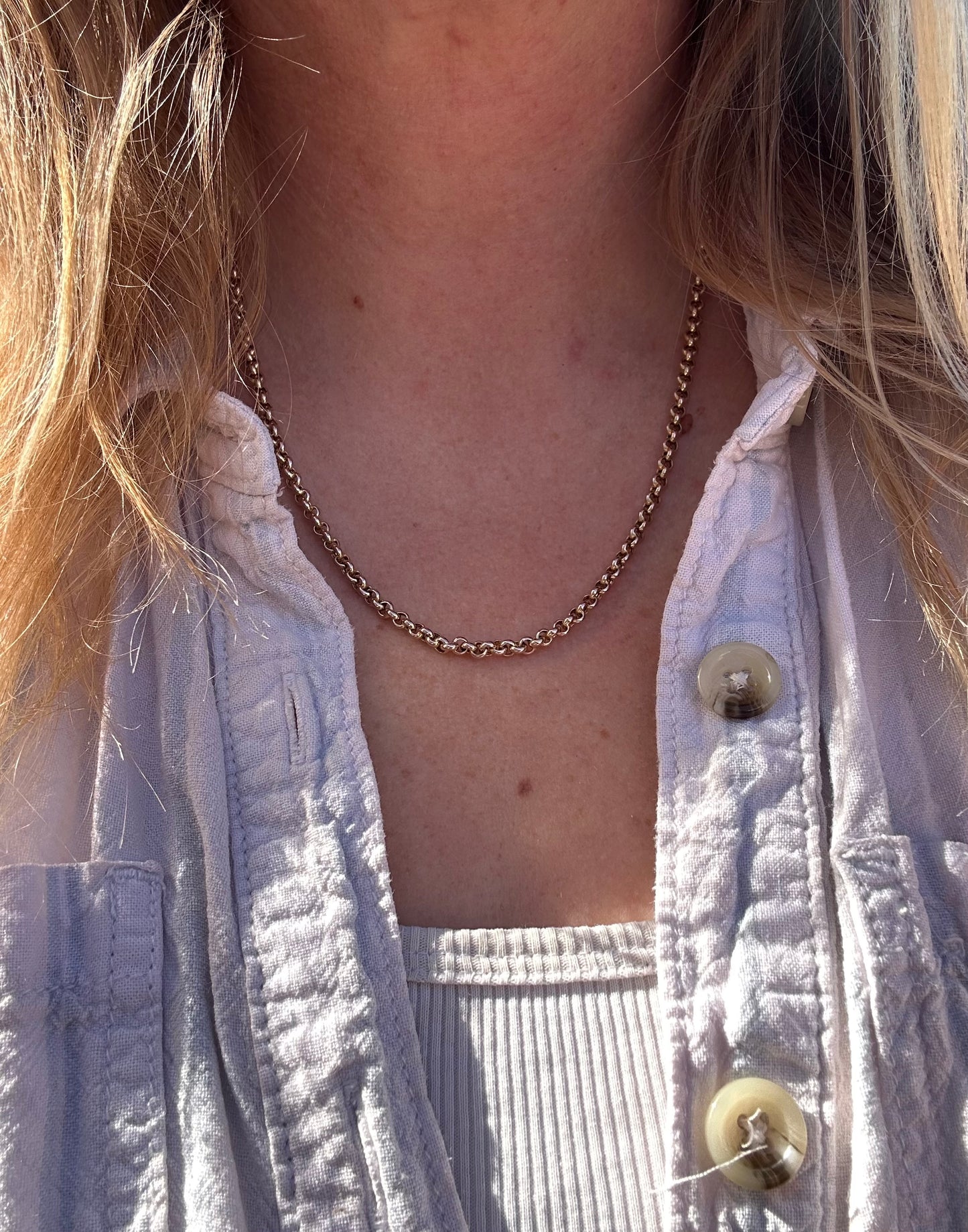 Vintage 9ct Gold puffy Rolo belcher chain