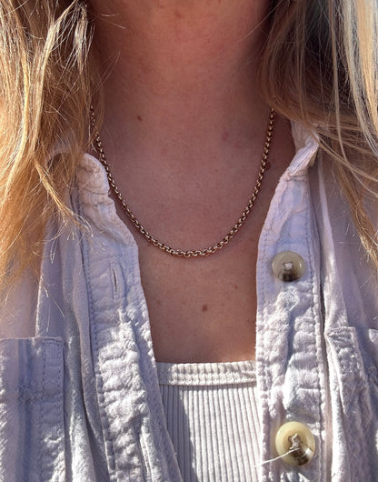 Vintage 9ct Gold puffy Rolo belcher chain