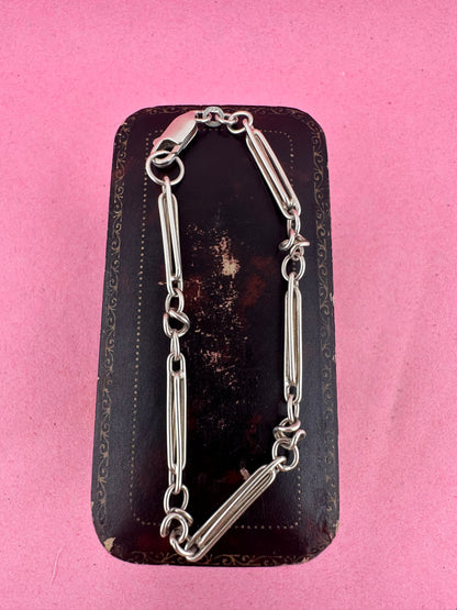 Vintage Sterling silver double trombone bracelet