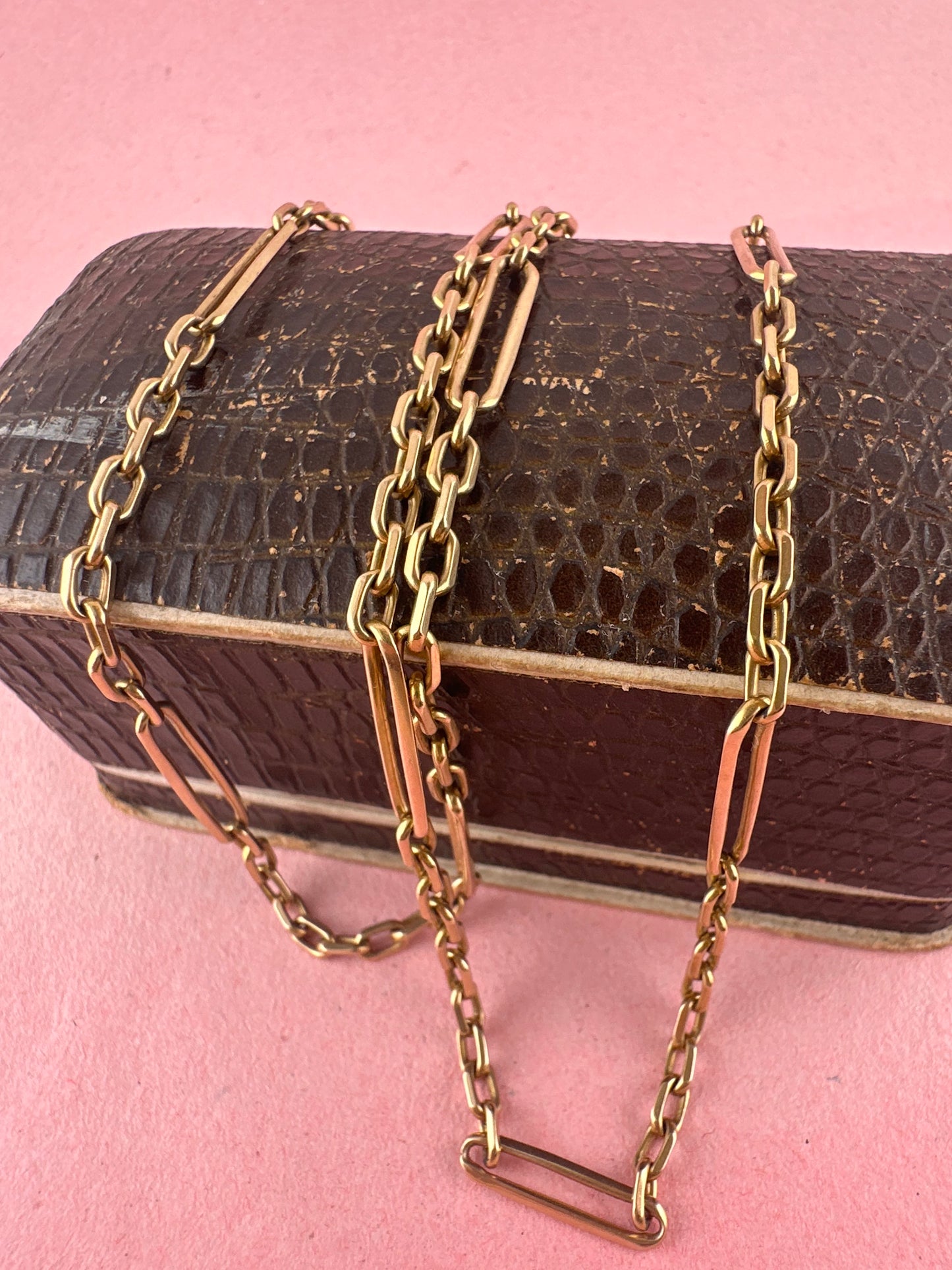 Vintage 9ct Gold Biker Trombone chain