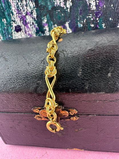 Vintage 9ct Yellow gold Byzantine & infinity link extender