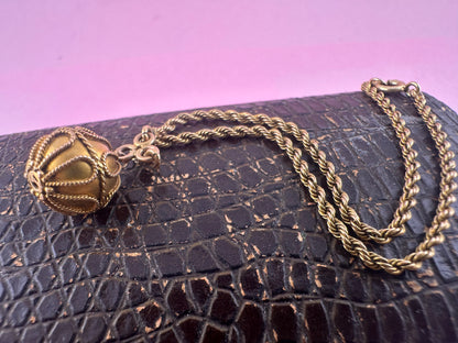 Victorian 15ct Rope bracelet with Etruscan revival orb.