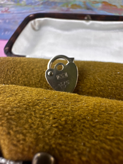 Vintage 9ct gold mini heart padlock