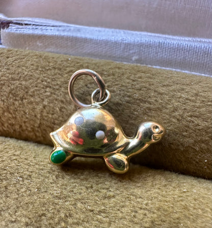 9ct Gold Enamelled Tortoise charm