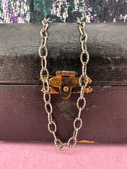 Sterling Silver Textured Oval belcher chain