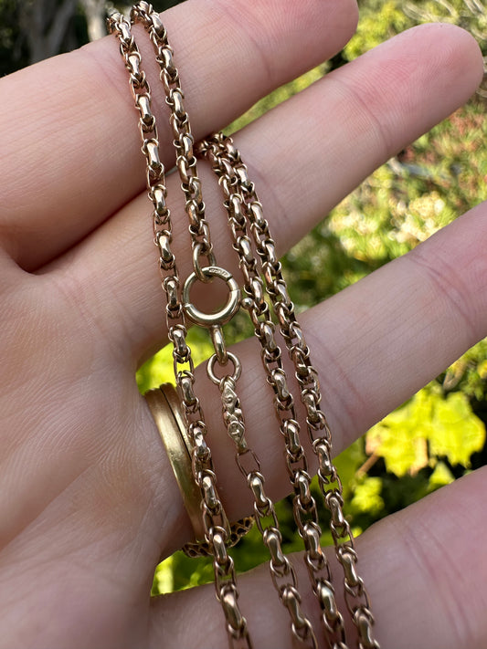 Antique 9ct Gold Wrapped Belcher chain with bolt clasp