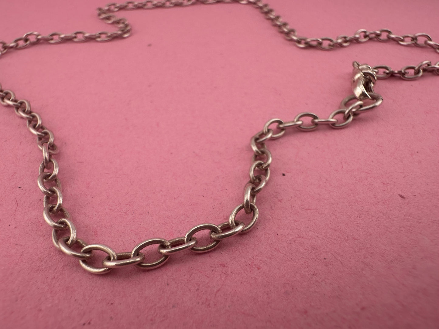 Vintage Sterling silver cable chain with dog clip