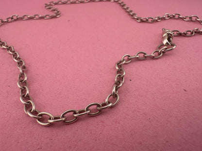Vintage Sterling silver cable chain with dog clip