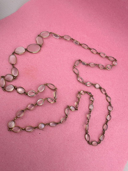 Antique 9ct Gold Bezel set Moonstone necklace