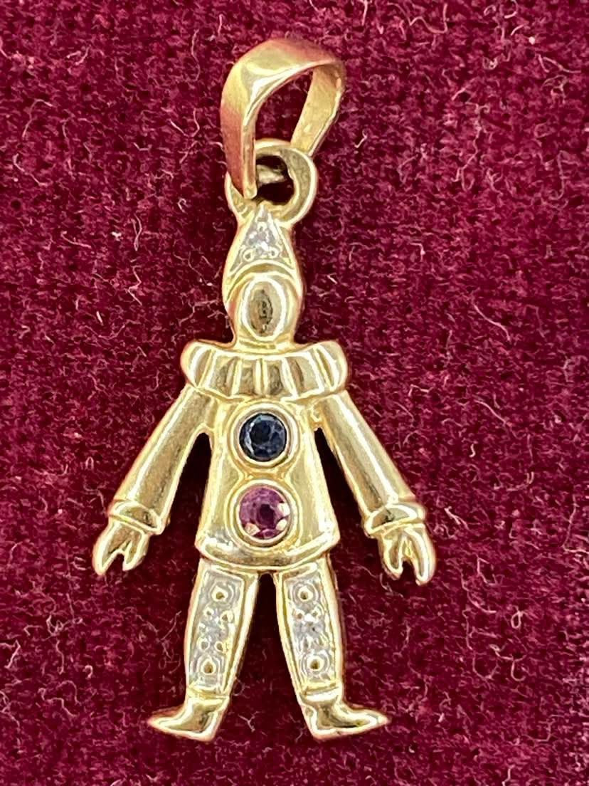 14ct Gold Clown charm