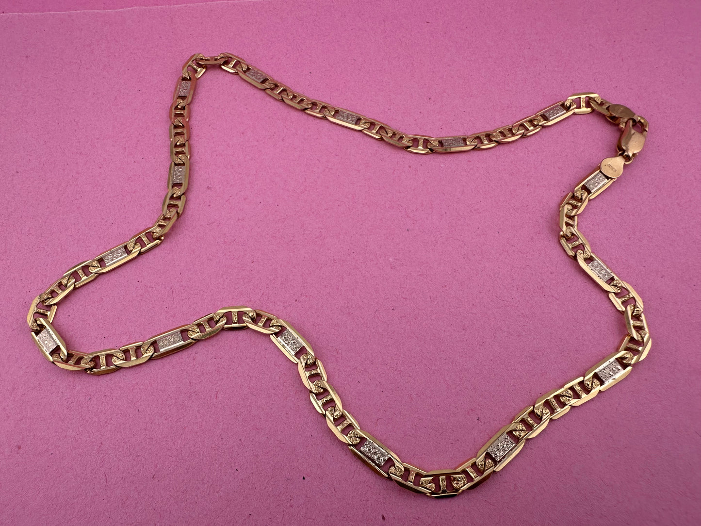 18ct Yellow and white gold Mariner chain