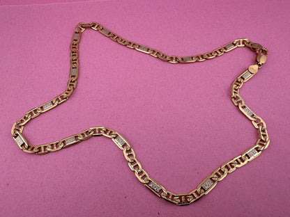 18ct Yellow and white gold Mariner chain