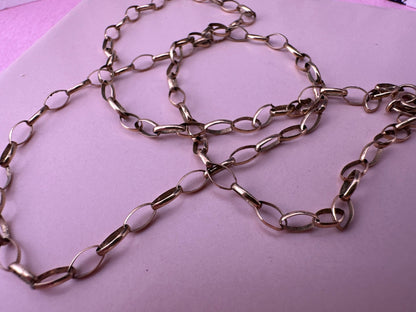 Vintage 9ct Yellow gold oval belcher chain
