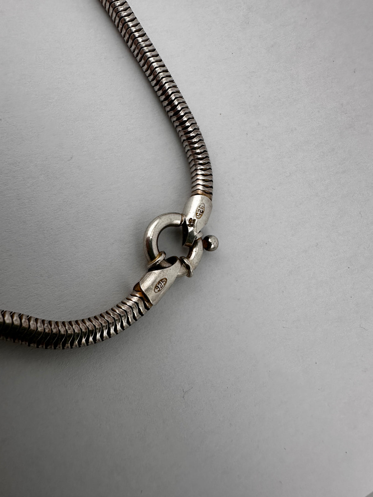 Sterling Silver Snake chain with Bolt clasp