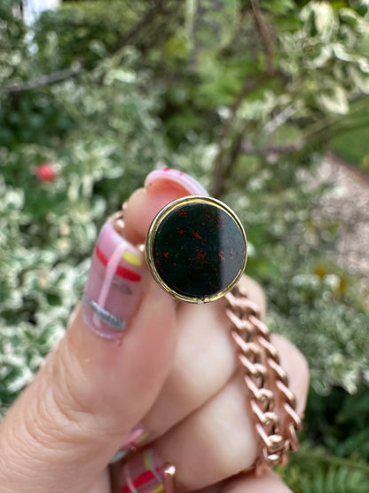 Antique 9ct Gold Blood Stone fob