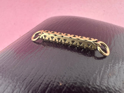 Antique 9ct Gold pierced bar extender. No clasps.