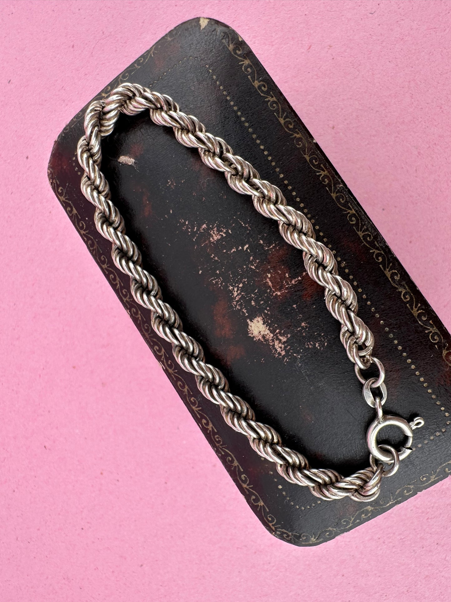 Vintage Sterling Silver Rope bracelet