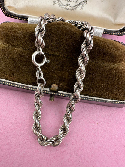 Vintage Sterling Silver Rope bracelet