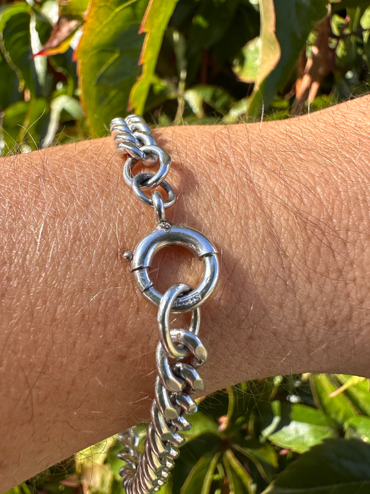 Sterling Silver Curb Bracelet with Bolt Clasp