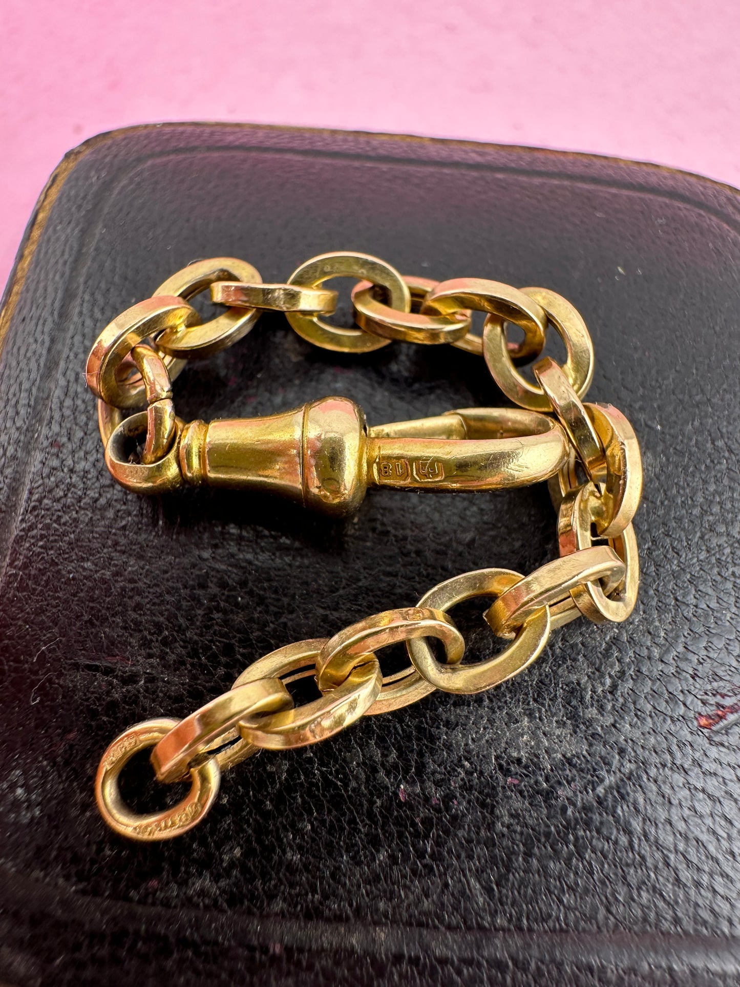 Vintage 18ct Gold Cable Extender with Antique 18ct gold Dog clip