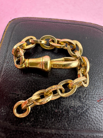 Vintage 18ct Gold Cable Extender with Antique 18ct gold Dog clip