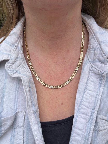 18ct Yellow and white gold Mariner chain